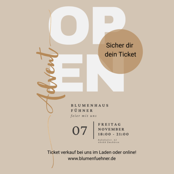 Ausverkauft ! Advent Open 07.11.25