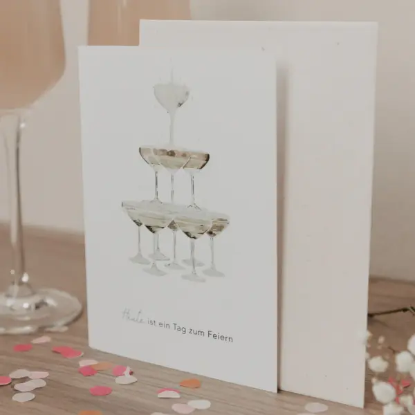Klappkarte Champagner