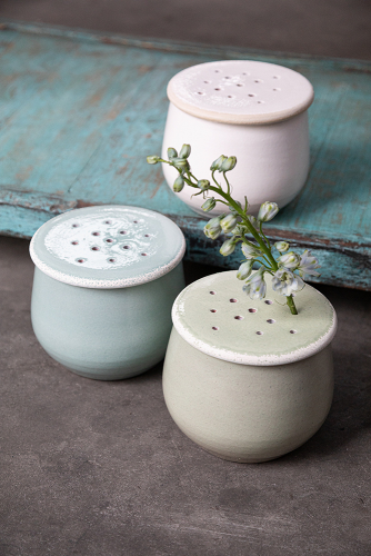 Wildblumen Vase in Aqua