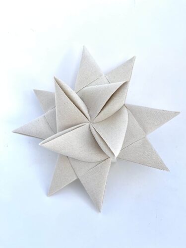 Fröbestern aus Canvas  "beige " M 16cm