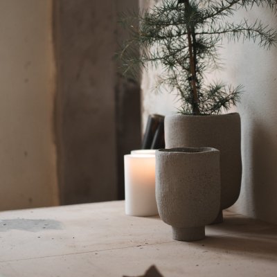 Keramik Pflanzgefäß,Sandfarbig, Small