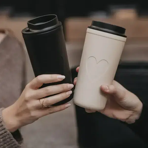 To-go Becher Herz  Beige