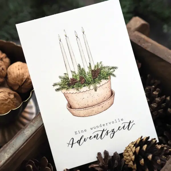 Postkarte Adventskranz