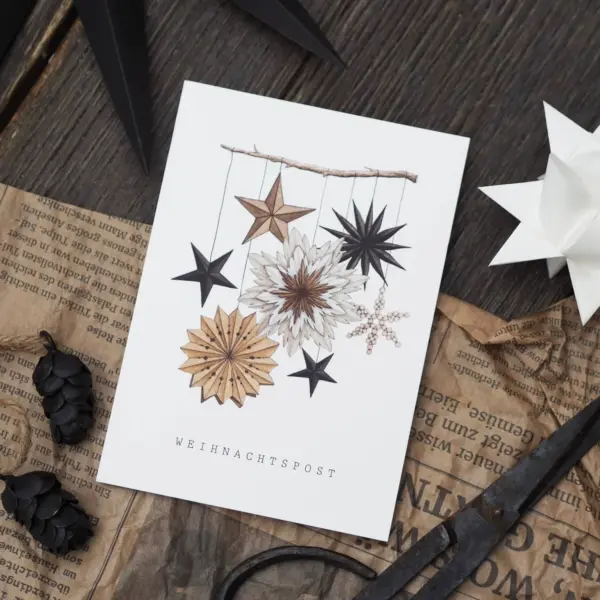 Postkarte Papiersterne