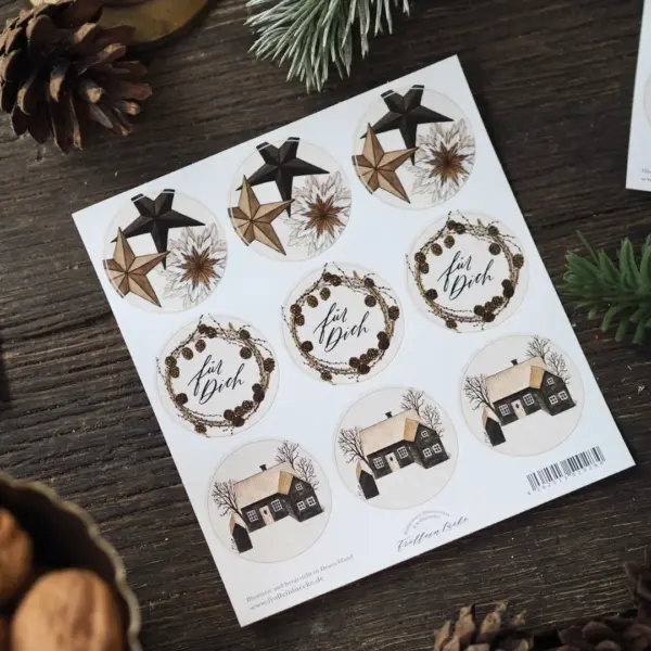 Geschenkaufkleber Papiersterne