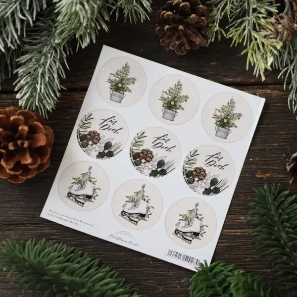 Geschenkaufkleber Tannengrün