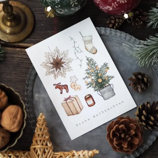Postkarte Winterdinge